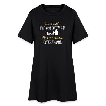 Humour Papy Chasse humoristique Papi Chasseur Tee - Robe T-shirt Femme - noir - Devant