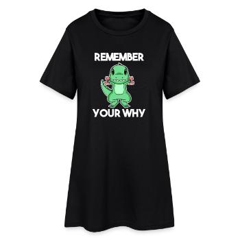 Dino Dumbbell Training Strength Training Gift - Women’s T-Shirt Dress - black - Front