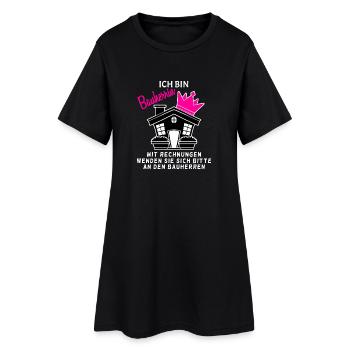 Bauherrin Geschenk - Frauen T-Shirt-Kleid - Schwarz - Vorne