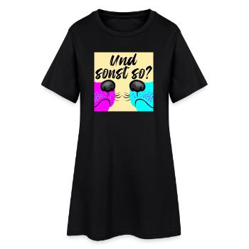 Hunde Gassi Gespräche - Hundewelpen lustig - Frauen T-Shirt-Kleid - Schwarz - Vorne