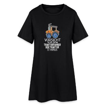 Traktor Trecker Spruch - Frauen T-Shirt-Kleid - Schwarz - Vorne