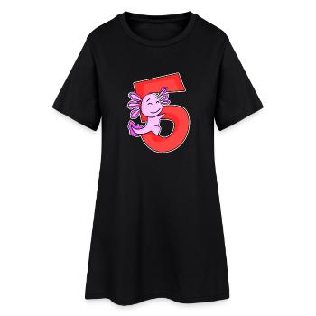 5 ans - 5ème anniversaire avec motif animal - Robe T-shirt Femme - noir - Devant