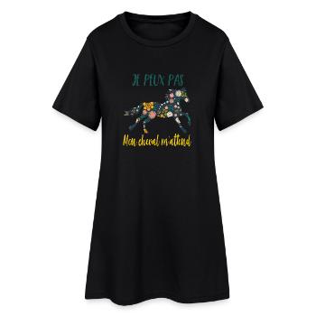 Je peux pas mon cheval m'attend - florale poney - Robe T-shirt Femme - noir - Devant
