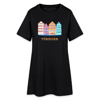 Tübingen, Vue du Neckar, dessin, Allemagne - Robe T-shirt Femme - noir - Devant