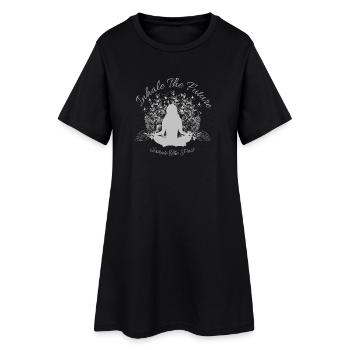 Inhale The Future Exhale The Past - Yoga Vibes - Frauen T-Shirt-Kleid - Schwarz - Vorne