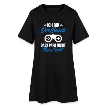 Schwangerschaft Baby Geburt Gamer - Papa Spruch - Frauen T-Shirt-Kleid - Schwarz - Vorne