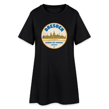 Étiquette Dresden Skyline Vintage - Robe T-shirt Femme - noir - Devant
