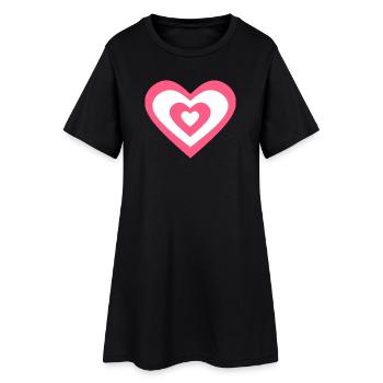Saint-Valentin Cœur Rose, St. Valentin cadeau - Robe T-shirt Femme - noir - Devant