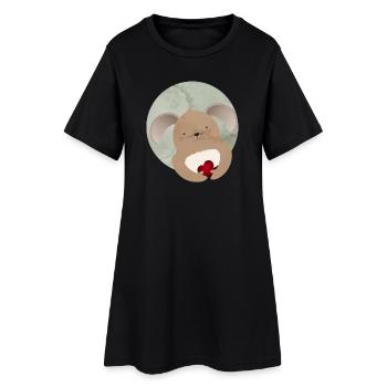 cute with a heart for Valentine's Day - Women’s T-Shirt Dress - black - Front