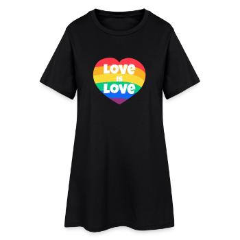 Saint-Valentin, Saint-Valentin, Saint-Valentin - Robe T-shirt Femme - noir - Devant