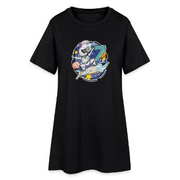 7e anniversaire - Cadeau de garçon astronaute de 7 ans - Robe T-shirt Femme - noir - Devant