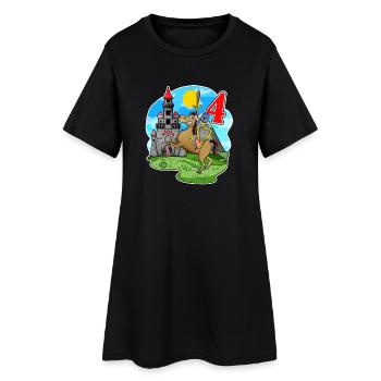 Chevalier de quatre ans - 4 ans - Robe T-shirt Femme - noir - Devant