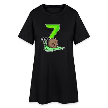 7 ans - 7ème anniversaire avec motif animal - Robe T-shirt Femme - noir - Devant