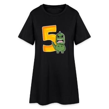 5 ans - 5ème anniversaire avec motif animal - Robe T-shirt Femme - noir - Devant