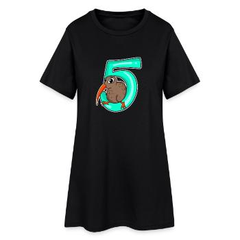5 Years Old - 5th Birthday with Animal Motif - Women’s T-Shirt Dress - black - Front
