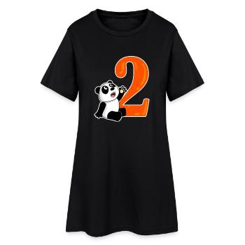 2 ans - 2ème anniversaire avec motif animal - Robe T-shirt Femme - noir - Devant