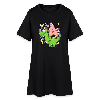 4 ans - 4ème anniversaire avec motif animal - Robe T-shirt Femme - noir - Devant