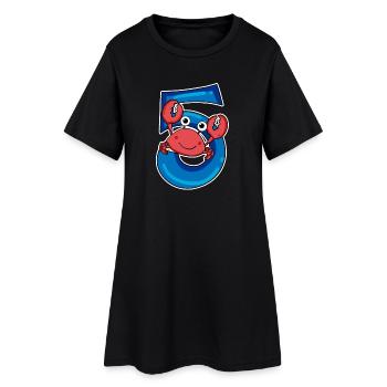 5 Years Old - 5th Birthday with Animal Motif - Women’s T-Shirt Dress - black - Front