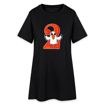 2 ans - 2ème anniversaire avec motif animal - Robe T-shirt Femme - noir - Devant