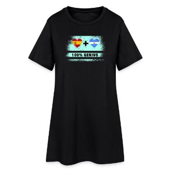 L’Espagne et le Salvador drapeaux 100 % géniaux - Robe T-shirt Femme - noir - Devant