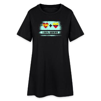 L’Espagne et l’Equateur drapeau 100% génie - Robe T-shirt Femme - noir - Devant