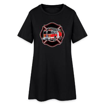 Rescuer fire engine fire brigade professional fire brigade - Women’s T-Shirt Dress - black - Front