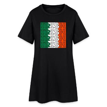 DRAPEAU IRLANDAIS - IRLANDE - IRLANDE - EUROPE - Robe T-shirt Femme - noir - Devant