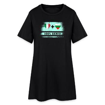Italien und Bulgarien 100% geniale Flagge - Frauen T-Shirt-Kleid - Schwarz - Vorne