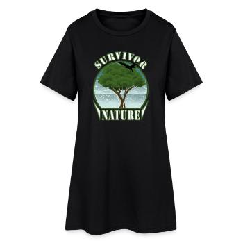 Survivalist Nature Tree Eagle Environment - Women’s T-Shirt Dress - black - Front