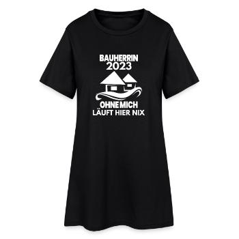 Bauherrin 2023 Hausbau Baustelle Richtfest - Frauen T-Shirt-Kleid - Schwarz - Vorne