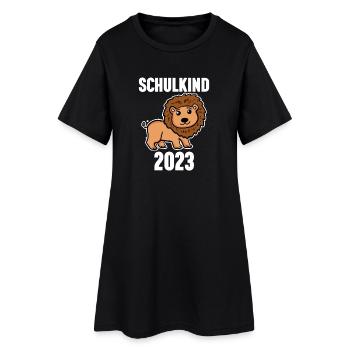 Schuldkind Einschulung Löwe 2023 - Frauen T-Shirt-Kleid - Schwarz - Vorne