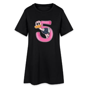 5 Years Old - 5th Birthday with Animal Motif - Women’s T-Shirt Dress - black - Front
