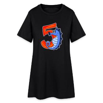 5 Years Old - 5th Birthday with Animal Motif - Women’s T-Shirt Dress - black - Front