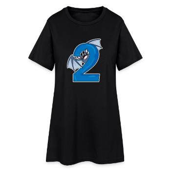 2 ans - 2ème anniversaire avec motif animal - Robe T-shirt Femme - noir - Devant