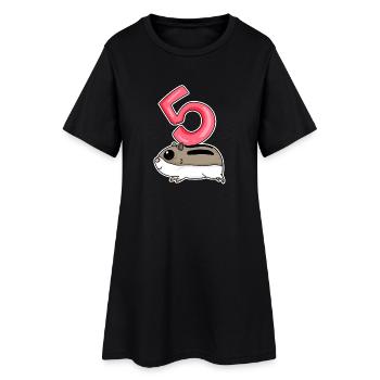 5 ans - 5ème anniversaire avec motif animal - Robe T-shirt Femme - noir - Devant