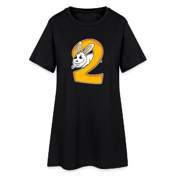 2 ans - 2ème anniversaire avec motif animal - Robe T-shirt Femme - noir - Devant