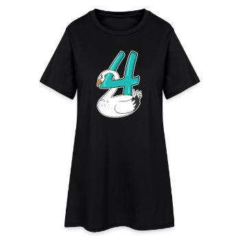 4 ans - 4ème anniversaire avec motif animal - Robe T-shirt Femme - noir - Devant