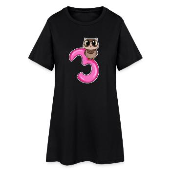 3 ans - 3ème anniversaire avec motif animal - Robe T-shirt Femme - noir - Devant