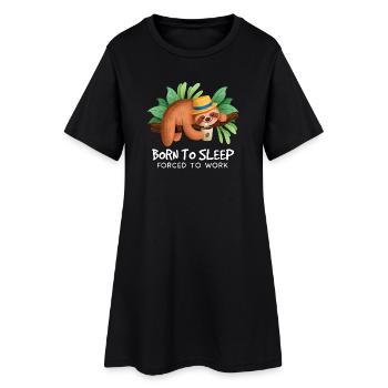 Dormeur sur une branche : Né pour dormir - Robe T-shirt Femme - noir - Devant