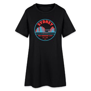 Insigne de la silhouette de la ville du port de Sydney - Robe T-shirt Femme - noir - Devant