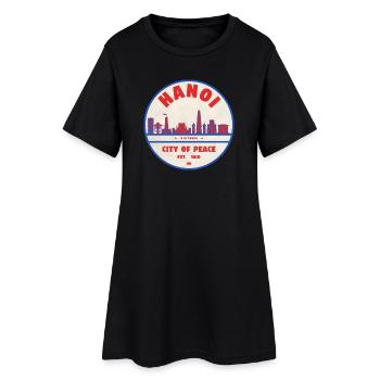 Insigne de la ville de la paix de Hanoï Paysage urbain - Robe T-shirt Femme - noir - Devant