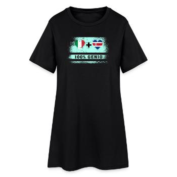 Italien und Costa Rica 100% geniale Flagge - Frauen T-Shirt-Kleid - Schwarz - Vorne