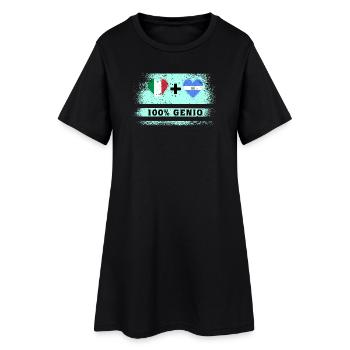 Italie et El Salvador 100% drapeau de génie - Robe T-shirt Femme - noir - Devant