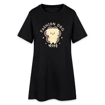 Adorable Sewing Dog - Women’s T-Shirt Dress - black - Front