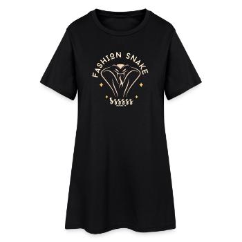 Serpent de Mode Étoiles Dorées - Robe T-shirt Femme - noir - Devant