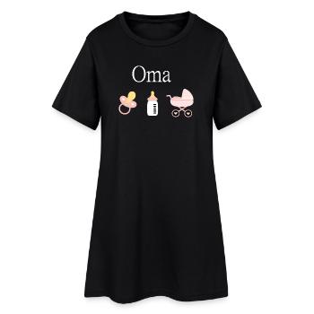 Oma 2023 Geburt Mädchen Vorlage personalisierbar - Frauen T-Shirt-Kleid - Schwarz - Vorne