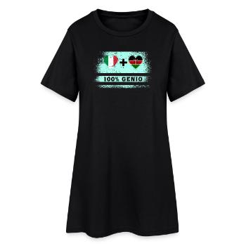 Italie et Kenya 100% drapeau de génie - Robe T-shirt Femme - noir - Devant