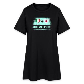 Italie et Japon 100% drapeau de génie - Robe T-shirt Femme - noir - Devant