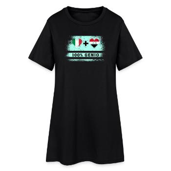 Italie et Irak 100% drapeau de génie - Robe T-shirt Femme - noir - Devant