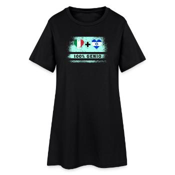 Italien und Israel 100% geniale Flagge - Frauen T-Shirt-Kleid - Schwarz - Vorne
